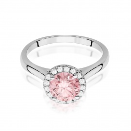 Pierścionek W0550 Diament Laboratoryjny różowy 1,00ct białe złoto