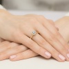 Pierścionek Diament Laboratoryjny niebieski 0,50ct żółte złoto
