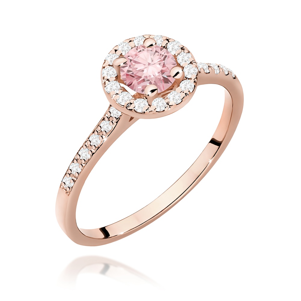 Pierścionek W0551 Diament Laboratoryjny różowy 0,50ct różowe złoto
