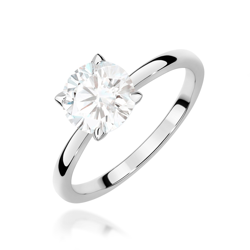 Pierścionek W0687 Diament 1,00ct Białe złoto