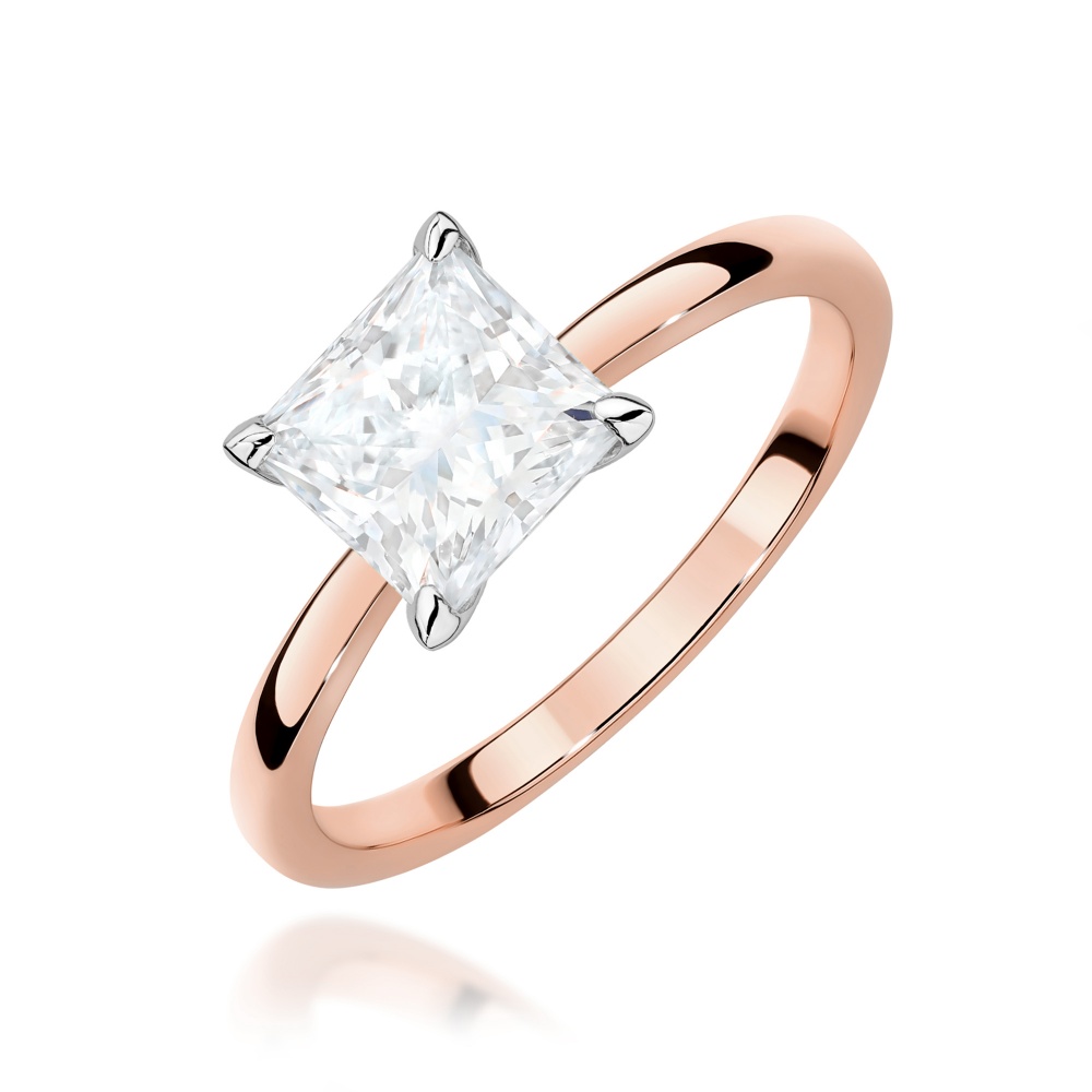 Pierścionek W0690 Diament 1,00ct Różowe złoto