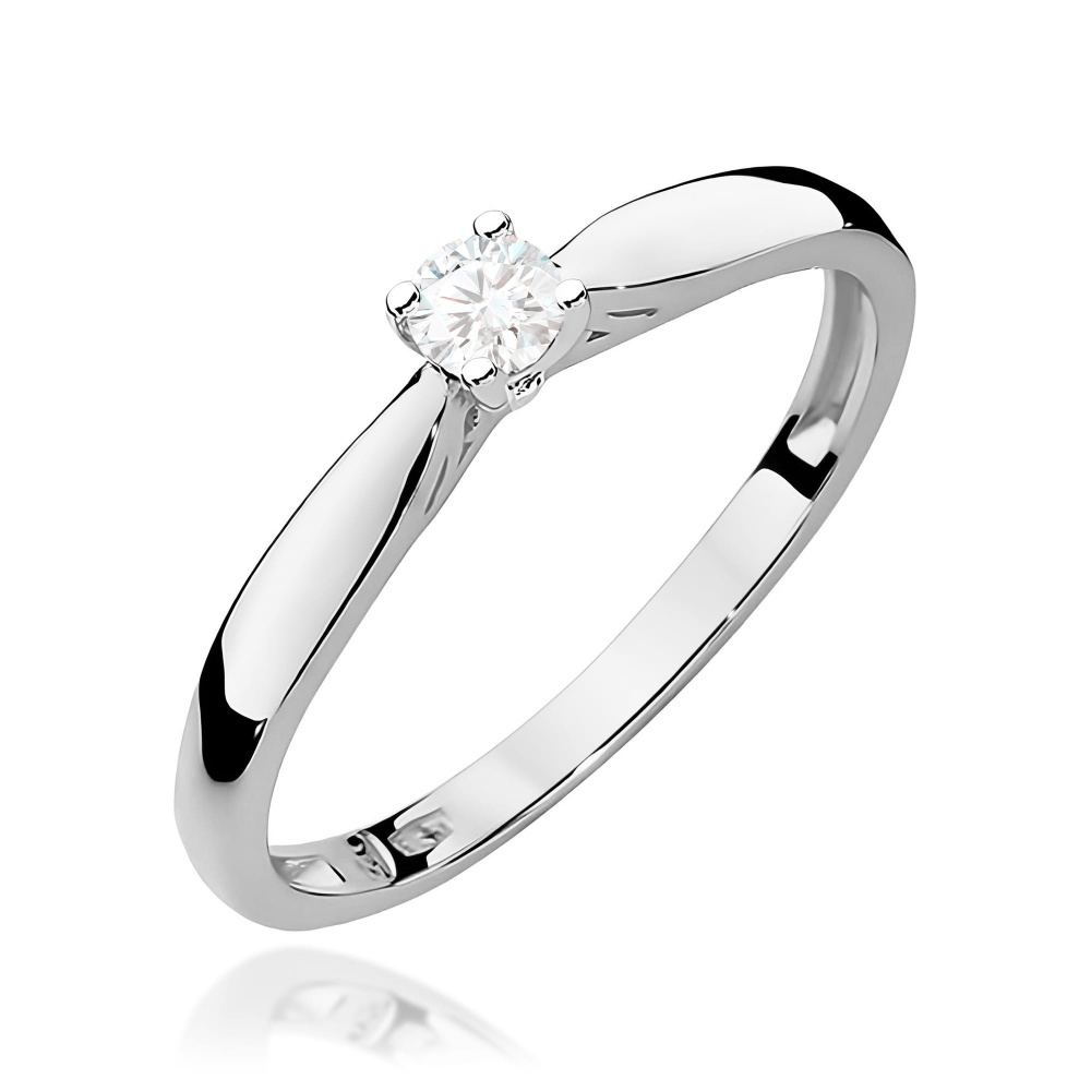 Pierścionek W0045 Diament laboratoryjnym 0,10ct białe złoto