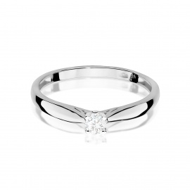 Pierścionek W0045 Diament laboratoryjnym 0,10ct białe złoto