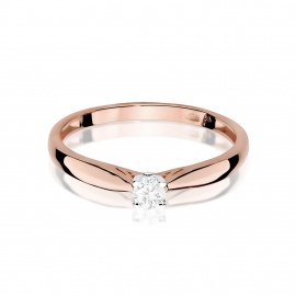 Pierścionek W0045 Diament laboratoryjnym 0,10ct różowe złoto