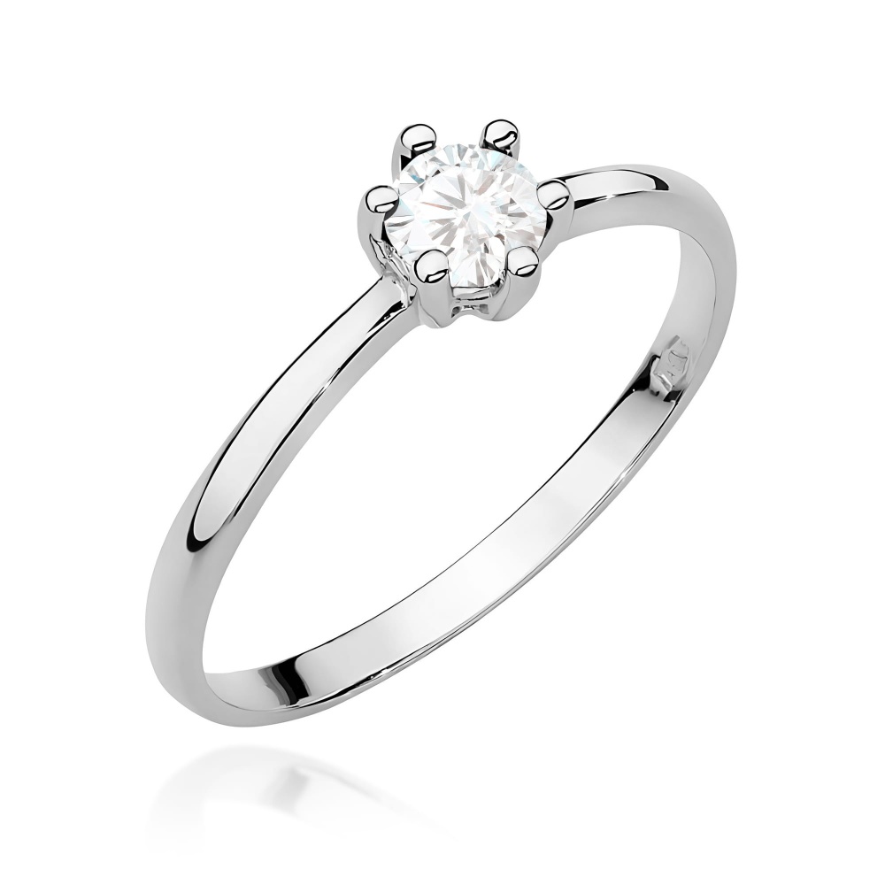 Pierścionek W0496 Diament laboratoryjny 0,30ct białe złoto