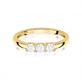 Pierścionek W0716 Diament laboratoryjny żółte złoto