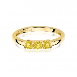 Pierścionek W0716 Diament Laboratoryjny Żółty żółte złoto