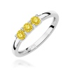 Pierścionek W0716 Diament Laboratoryjny Żółty Białe złoto