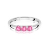 Pierścionek W0716 Różowy Topaz Białe złoto