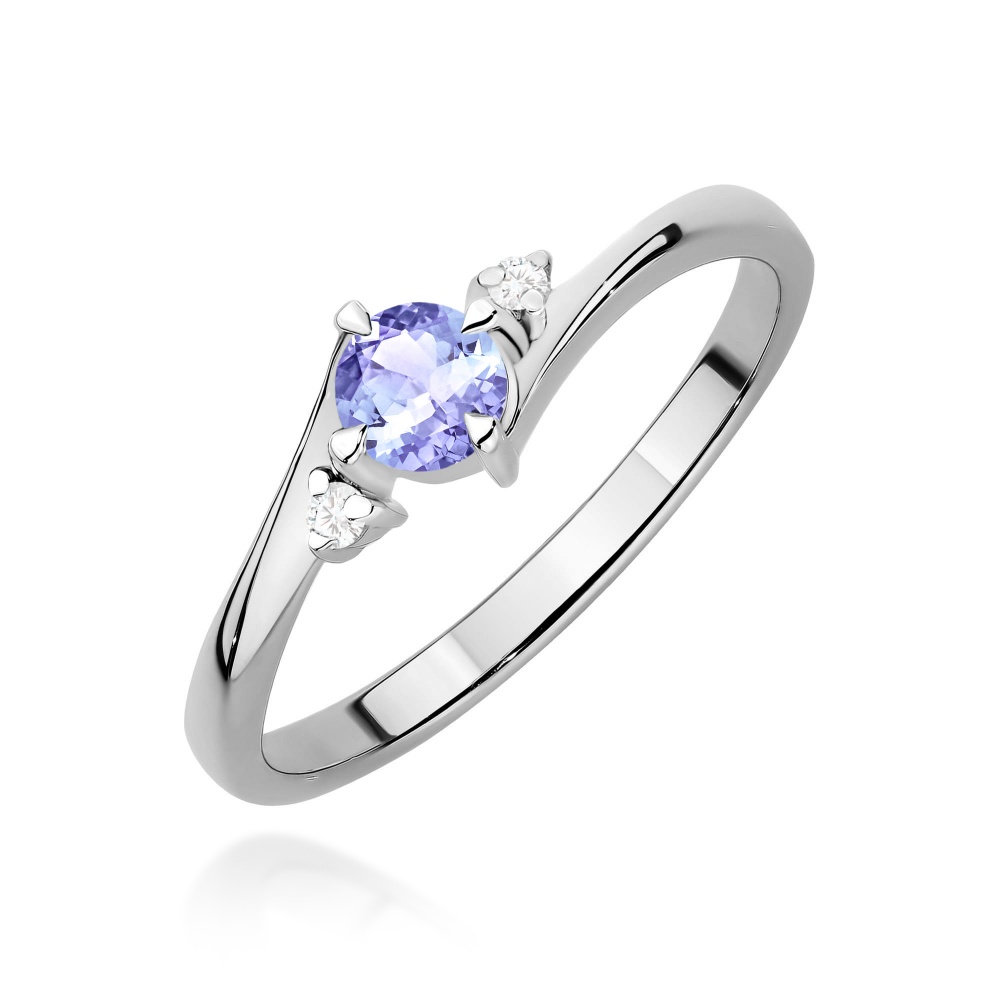 Pierścionek W0346B Tanzanit 0,35ct białe złoto