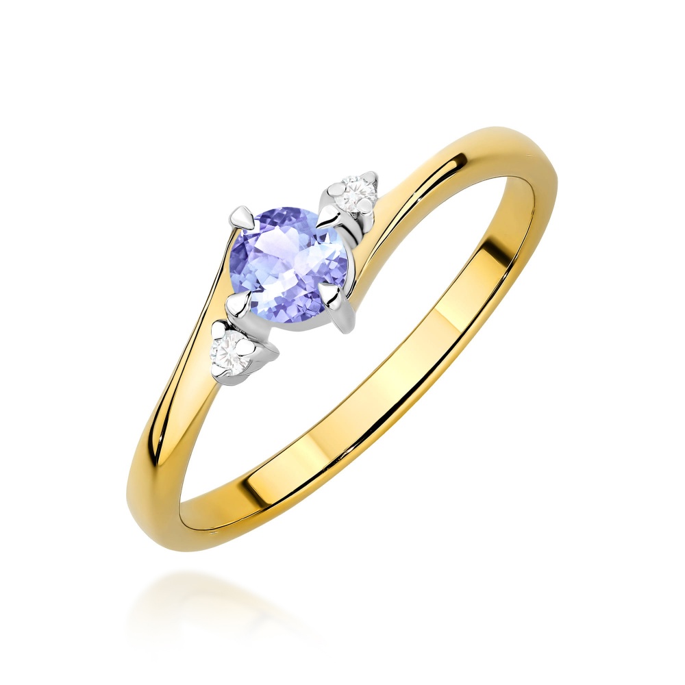 Pierścionek W0346B Tanzanit 0,35ct żółte złoto
