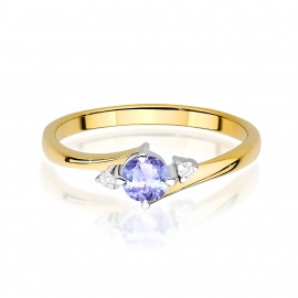 Pierścionek W0346B Tanzanit 0,35ct żółte złoto