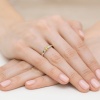 Pierścionek W0222 Diament Laboratoryjny żółty 0,30ct białe złoto