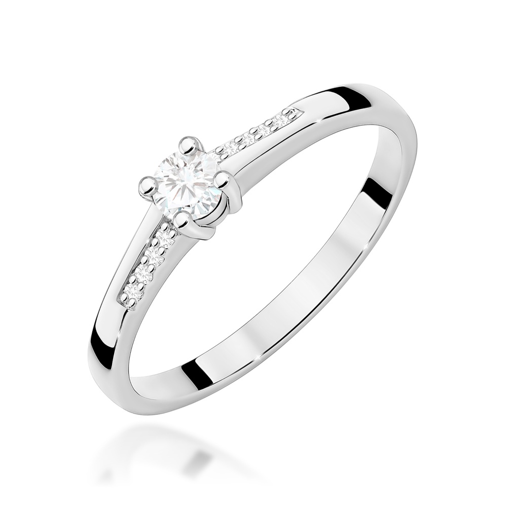 Pierścionek W0258 Diament Laboratoryjny 0,15ct białe złoto