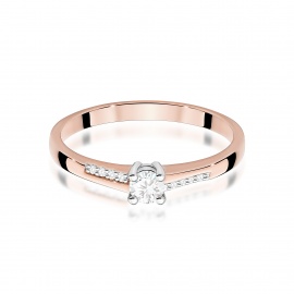 Pierścionek W0258 Diament Laboratoryjny 0,15ct różowe złoto