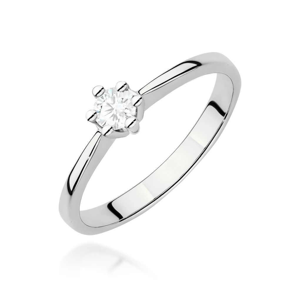 Pierścionek W0256 Diament laboratoryjny 0,20ct białe złoto