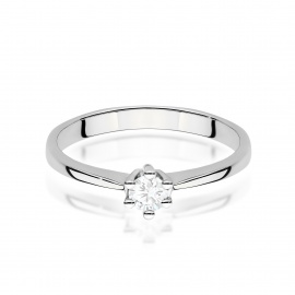 Pierścionek W0256 Diament laboratoryjny 0,20ct białe złoto