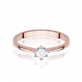Pierścionek W0256 Diament laboratoryjny 0,20ct różowe złoto