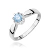 Pierścionek W0228 Diament Laboratoryjny niebieski 0,50ct białe złoto