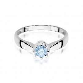 Pierścionek W0228 Diament Laboratoryjny niebieski 0,50ct białe złoto