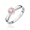 Pierścionek W0228 Diament Laboratoryjny różowy 0,30ct białe złoto