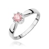 Pierścionek W0228 Diament Laboratoryjny różowy 0,50ct białe złoto
