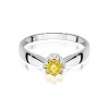 Pierścionek W0228 Diament Laboratoryjny żółty 0,50ct białe złoto
