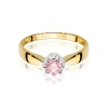 Pierścionek W0228 Diament Laboratoryjny różowy 0,50ct żółte złoto