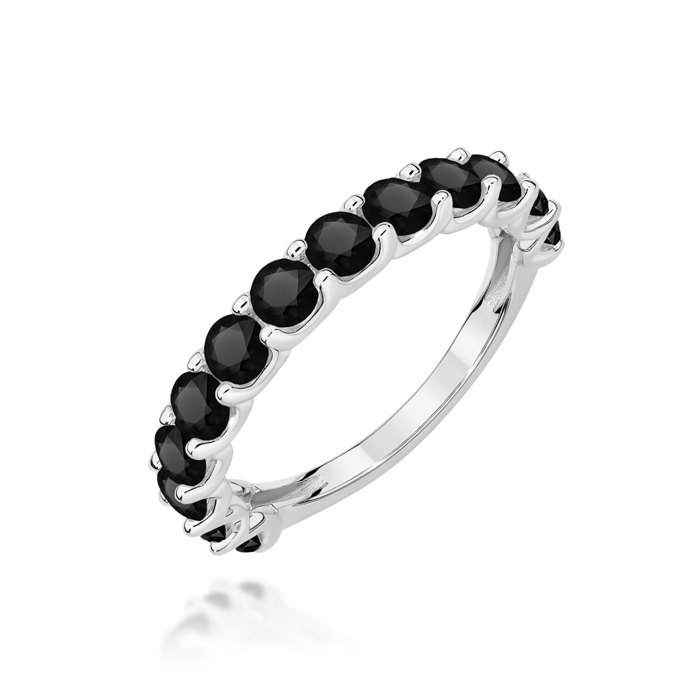 Pierścionek W0721 Czarny Diament białe złoto