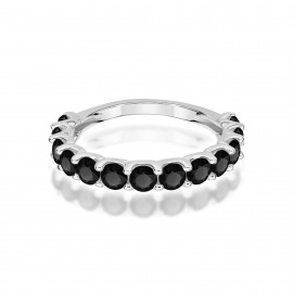 Pierścionek W0721 Czarny Diament białe złoto
