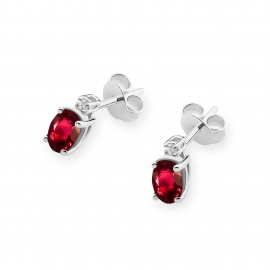 Kolczyki K0001 Rubin 2 x 0,60ct białe złoto