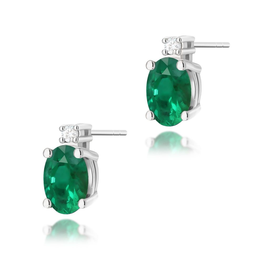 Kolczyki K0001 Szmaragd 2 x 0,40ct białe złoto