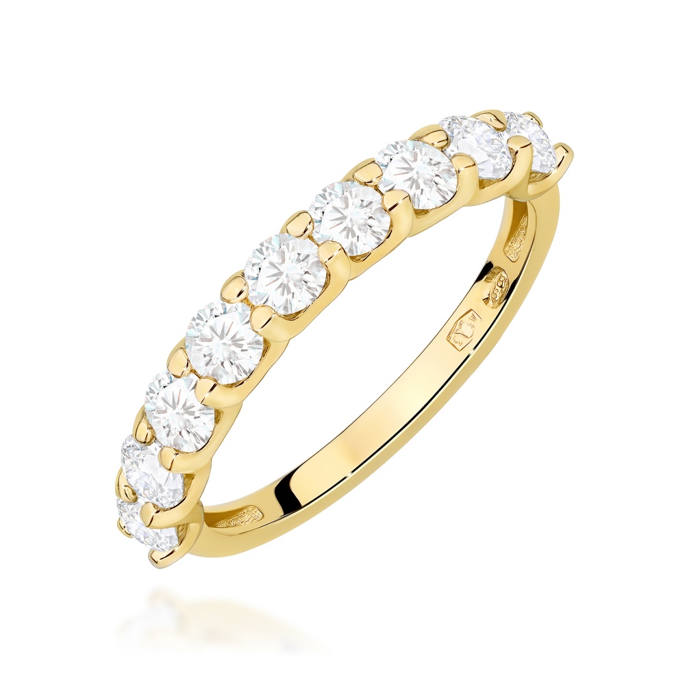 Pierścionek W0719 Diament laboratoryjny żółte złoto