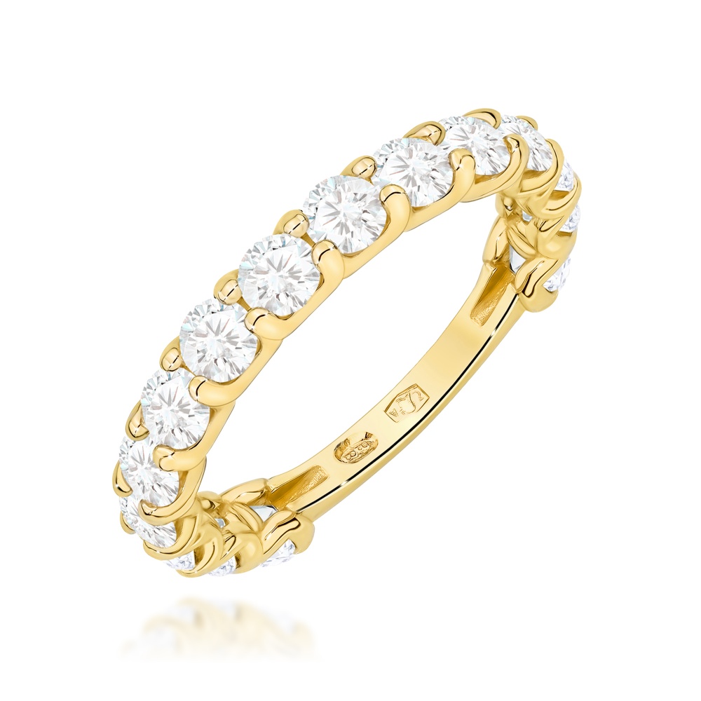 Pierścionek W0722 Diament laboratoryjny żółte złoto
