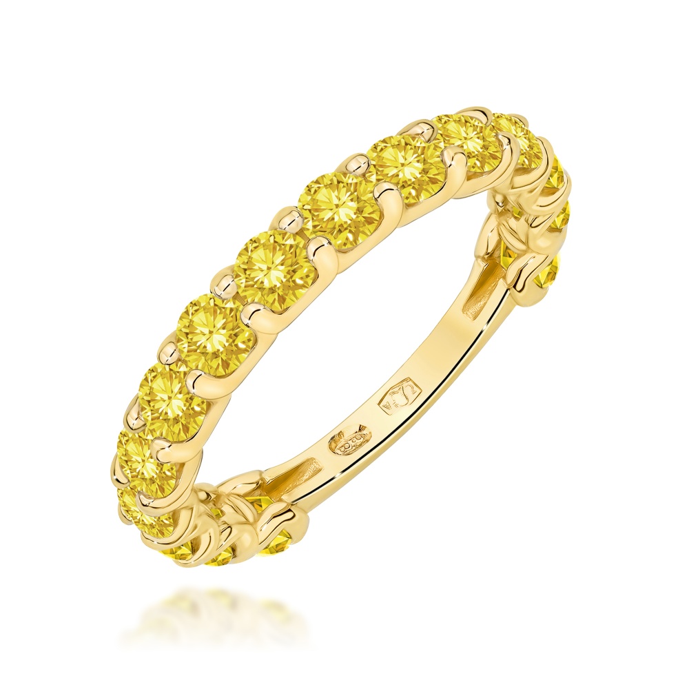 Pierścionek W0722 Diament Laboratoryjny Żółty żółte złoto