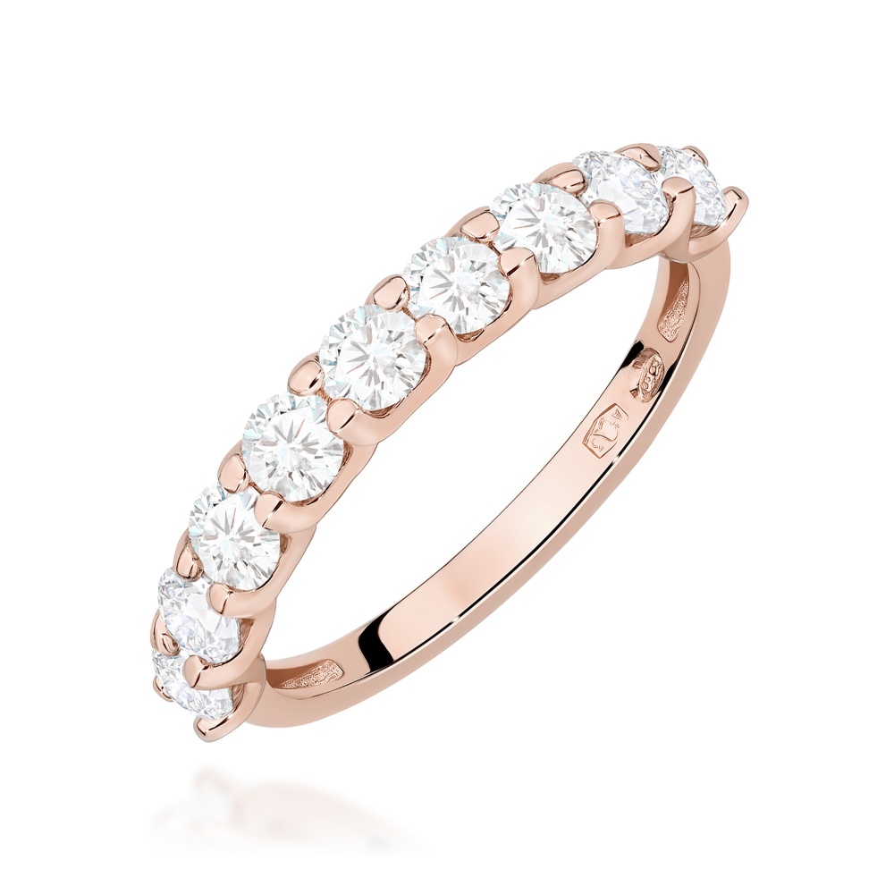 Pierścionek W0719 Diament laboratoryjny różowe złoto