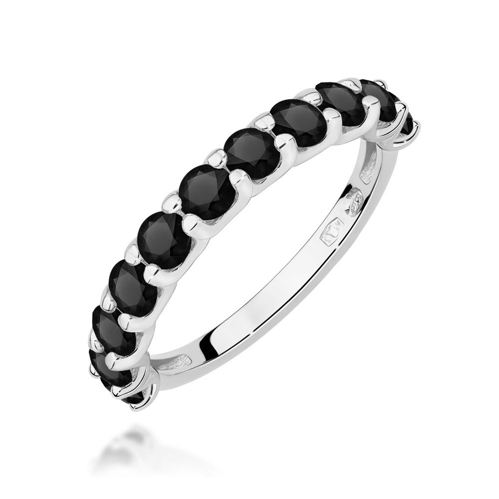 Pierścionek W0720 Czarny Diament białe złoto