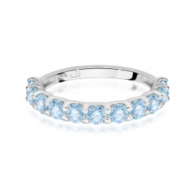 Pierścionek W0720 Diament Laboratoryjny Niebieski białe złoto
