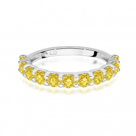 Pierścionek W0720 Diament Laboratoryjny Żółty białe złoto