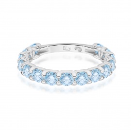 Pierścionek W0722 Diament Laboratoryjny Niebieski białe złoto