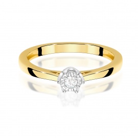 Pierścionek W0715 Diament 0,05ct żółte złoto
