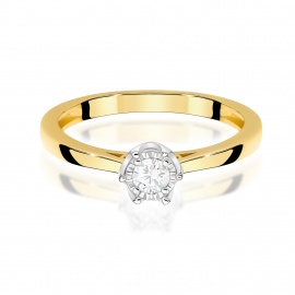 Pierścionek W0715 Diament 0,20ct żółte złoto