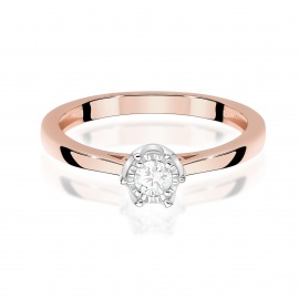 Pierścionek W0715 Diament 0,05ct różowe złoto