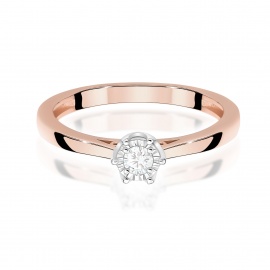 Pierścionek W0715 Diament 0,10ct różowe złoto
