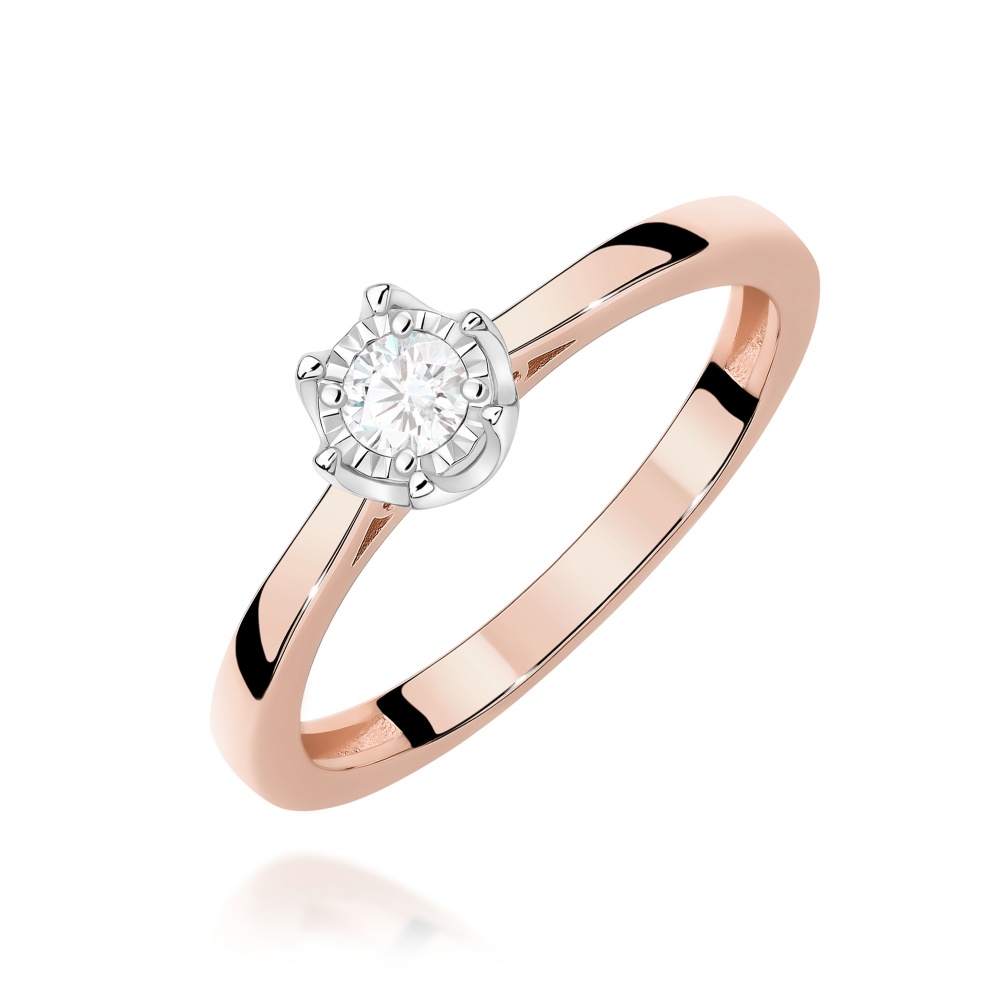 Pierścionek W0715 Diament 0,20ct różowe złoto