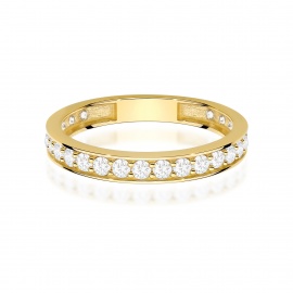 Pierścionek W0725 z diamentami żółte złoto