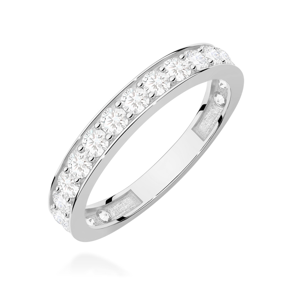 Pierścionek W0726 z diamentami białe złoto